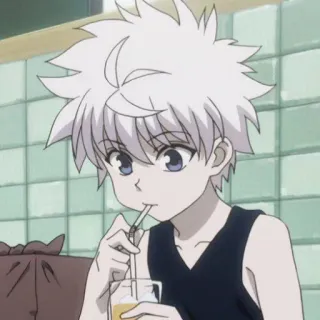 👅 Killua Zoldyck Hunter x Hunter Anime, Junge, Trinken, Cartoon telegram sticker