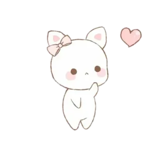 💘 cute, heart, adorable, kawaii, animal, cartoon telegram sticker