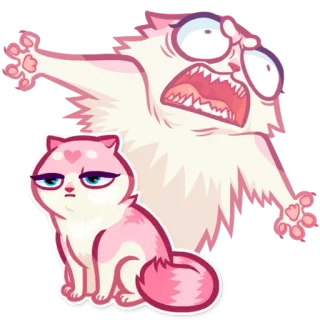 👿 kucing, stiker, kartun, marah, imut whatsapp sticker