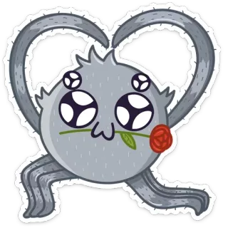 ❤️ süß, monster, cartoon, herz, blume, kawaii whatsapp sticker