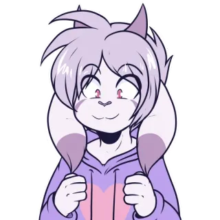 🙂 Anime, Dibujos animados, Personaje, Lindo, Sudadera con capucha, Corazón telegram sticker