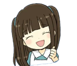 😂 Fille anime, Personnage de dessin animé, Mignon, Souriant, Pouce levé whatsapp sticker