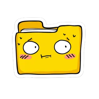 😳 folder, cartoon, yellow, file, organization, icon, office, computer telegram sticker