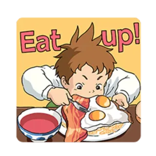 😋 Eat up! еда, еда, завтрак, мультфильм, аниме whatsapp sticker