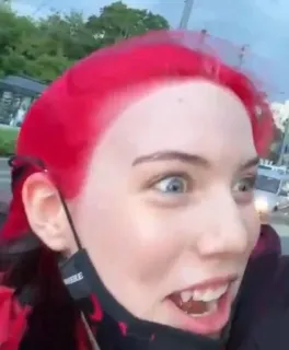😯 vrouw, rood haar, portret, gezicht, uitdrukking telegram sticker