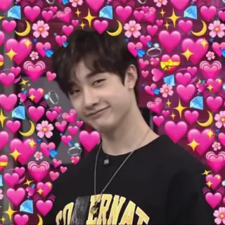 😜 portrait, hearts, cute, kpop, fan, bangchan telegram sticker