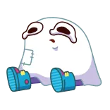 😭 fantôme, dessin animé, monstre, mignon, autocollant telegram sticker