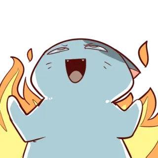 🔥 mèo, lửa, hoạt hình, động vật, ngọn lửa, đang cháy telegram sticker
