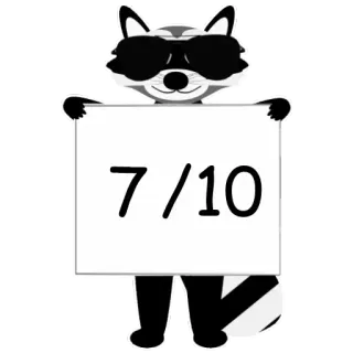 7️⃣ 7/10 raccoon, rating, score, sunglasses telegram sticker