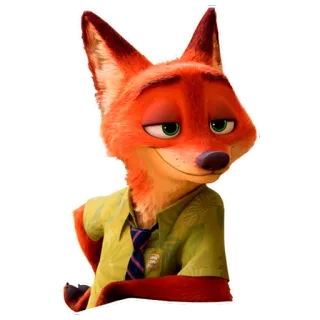 ❓ Nick Wilde Zootopia fox, cartoon, animated, animal, anthropomorphic telegram sticker