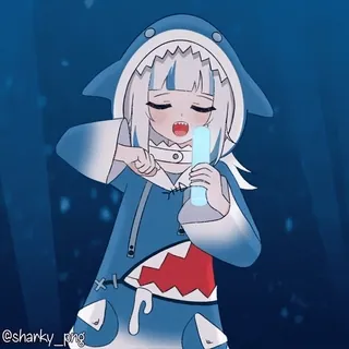 🥳 Gawr Gura Hololive @sharky_png whatsapp sticker