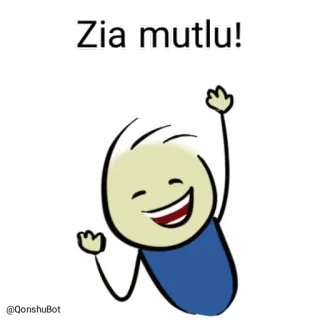 😄 Zia mutlu! happy, cartoon, stick figure, celebration, joy telegram sticker