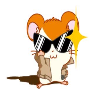 😎 chuột hamster, kính râm, ngầu, động vật, hoạt hình, nhãn dán telegram sticker