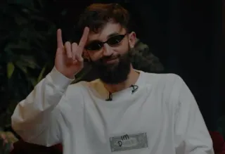 🤘 man, beard, sunglasses, white shirt, portrait telegram sticker