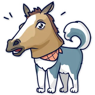 🐴 perro, caballo, dibujo animado, animal, híbrido, lindo, gracioso telegram sticker