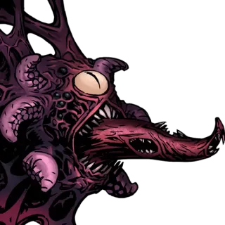 😛 монстр, хоррор, существо, щупальца, зубы, глаз, гротеск telegram sticker