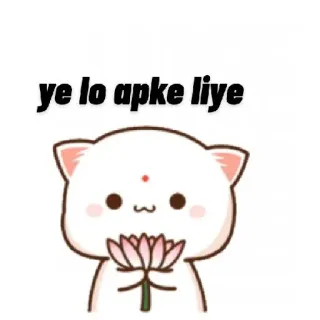 🌹 ye lo apke liye gato, flor, lindo, animal, dibujo animado whatsapp sticker