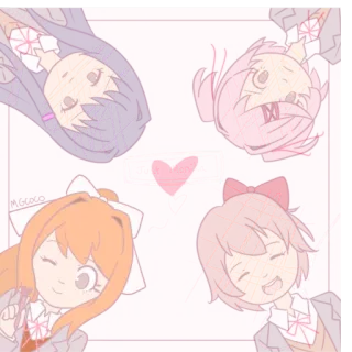 ❤ Monika Doki Doki Literature Club! Just Monika anime, cute, video game, monika, ddlc telegram sticker