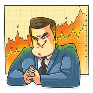 📈 empresario, finanzas, bolsa, éxito, planificación, gráfico, inversión telegram sticker
