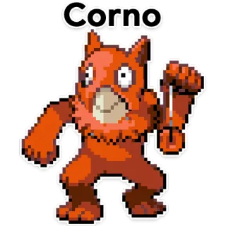 🦄 Corno コーン, マノ・コルヌート, ハンドジェスチャー, イタリアのジェスチャー, 侮辱, 呪い, ピクセルアート telegram sticker
