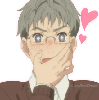 💕 @SwallowZireast anime, con trai, đỏ mặt, bất ngờ, khuôn mặt telegram sticker