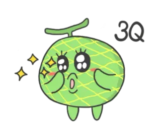 🍈 YES melone, frucht, süß, aufkleber, kawaii telegram sticker