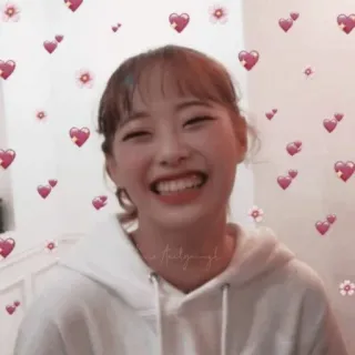 🐞 mulher, sorriso, retrato, corações, flores whatsapp sticker