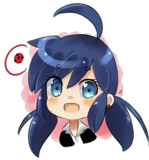 😃 Marinette Dupain-Cheng Miraculous: Tales of Ladybug & Cat Noir Dessin animé, Anime, Miraculous Ladybug, Ladybug, Marinette, Mignon, Chibi telegram sticker