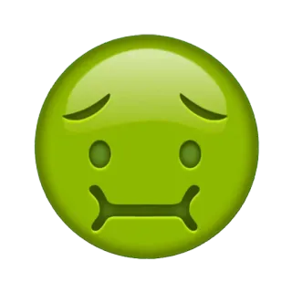 🤢 emoji, sick, green, vomit, face, expression whatsapp sticker