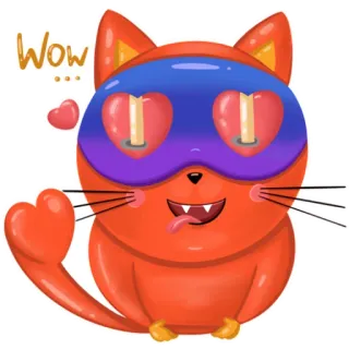 😻 Wow Katze, Herz, Liebe, süß, Cartoon telegram sticker