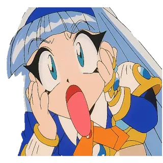 😱 Anime, Desenho animado, Surpreso, Expressão, Chocado, Personagem telegram sticker