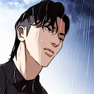 ⚖ Аниме, Персонаж, Грустный, Дождь, Мужчина, Крутой telegram sticker