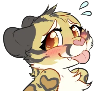 ☺️ Katze, Fell, Süß, Tier, Cartoon, Kawaii, Aufkleber, Zunge telegram sticker