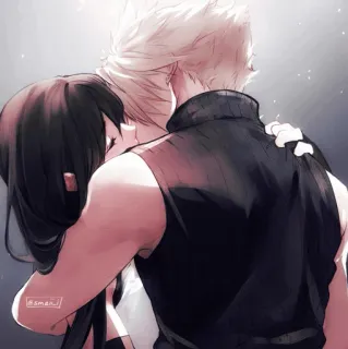 🥢 anime, hug, love, affection, couple, embrace telegram sticker