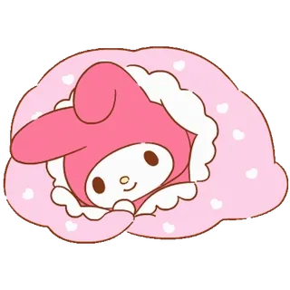 💬 My Melody My Melody, Sanrio, mignon, kawaii, rose, personnage telegram sticker