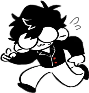 🏃‍♂ Dibujos animados, Personaje, Blanco y negro, Gesto, Ofensivo telegram sticker