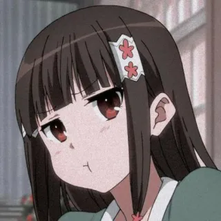 😑 Anime, Chica, Manga, Lindo, Ilustración telegram sticker