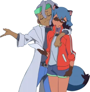 🤗 Michiru Kagemori BNA Anime, BNA, Michiru Kagemori, Humano, Tanuki, Amigos whatsapp sticker