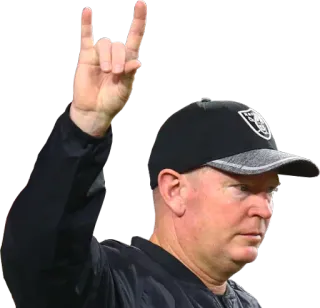 🤘 Las Vegas Raiders, Sport, Football americano, Allenatore, Gesto della mano, Rock on telegram sticker