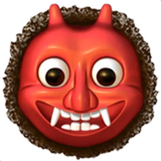 👹 악마, 악령, 이모지, 빨간색, 뿔, 생물 telegram sticker