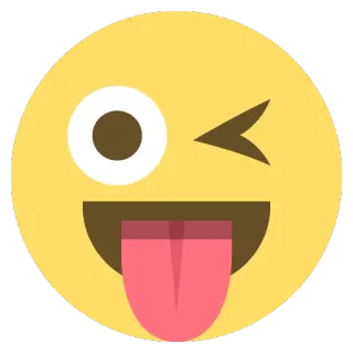 😜 Emoji, Clin d'oeil, Visage, Langue, Jaune, Expression, Niais whatsapp sticker