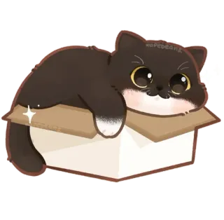🐾 猫, 子猫, 箱, かわいい, 動物, ペット telegram sticker