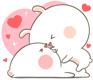 🐽 fofo, coelho, amor, coração, desenho animado telegram sticker