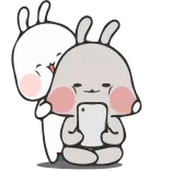 📱 rabbit, cartoon, cute, bunny, character telegram sticker