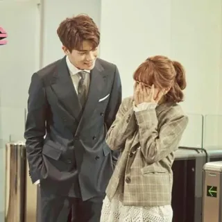 💑 korean drama, office romance, couple, business attire telegram sticker