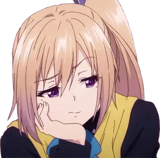 😒 Anime, Gadis, Sedih, Cemberut, Emosional, Kartun, Ilustrasi telegram sticker