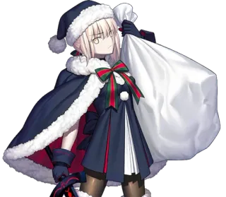 👑 Santa Alter Fate/Grand Order อนิเมะ, คริสต์มาส, ซานต้า, Saber, Fate, Fate/Grand Order, Christmas Alter telegram sticker