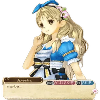 🤔 Ayesha maybe... anime, girl, character, blonde hair, bow whatsapp sticker