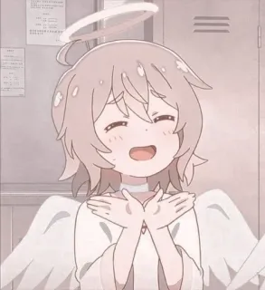 😅 Anime, Anioł, Skrzydła, Słodkie, Kreskówka telegram sticker