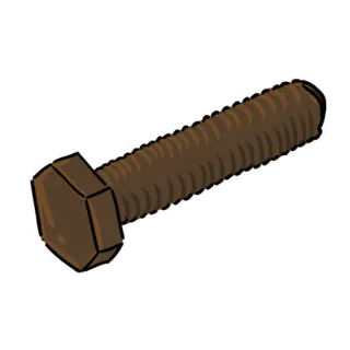 🔩 perno, ferretería, fijador, metal, marrón telegram sticker